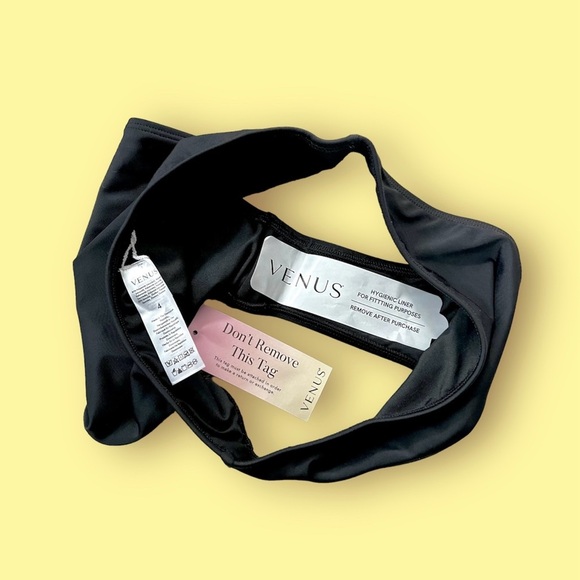 VENUS Honolulu Bottoms High-rise High-leg Black Bikini Size 4 Small NWT - Picture 6 of 8